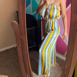 Vibrant  Striped Jumpsuit